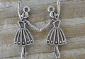 307358 Zawieszka mała baletnica w kolorze srebra 2szt