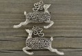 ś07102 Zawieszka renifer 64*49mm w kolorze starego srebra