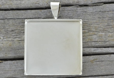 [30155] Baza medalionu srebrna na kaboszon 21*21mm