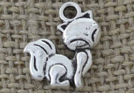 [307578] Zawieszka mała lisek kolor srebrny  2szt