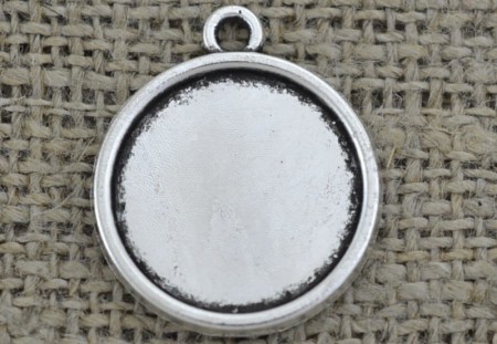 [30149] Baza medalionu srebrna kaboszon 16mm 2szt