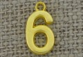 Zawieszka mała cyferka "6" kolor złota