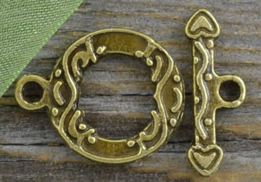 11528 Zapięcie ozdobne przekładane w kolorze brązu 2szt