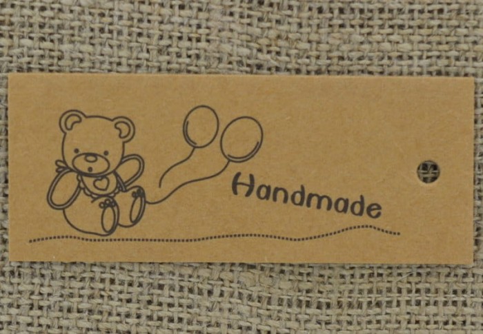 [07108] Papierowe metki do biżuterii "Handmade"