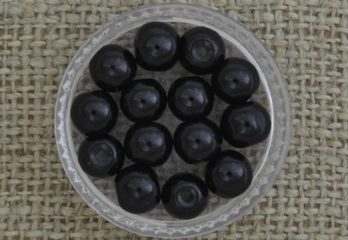 Koralik perełka gładka 6mm czarna 15szt