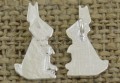 [307446] Zawieszka mała królik origami w kolorze srebrnym