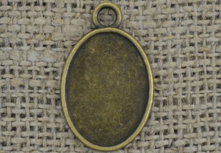 [101214] Baza medalionu brąz kaboszon 18*13mm 2szt