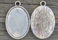 50110 Klasyczna baza medalionu w kolorze starego srebra na kaboszon 27*19mm
