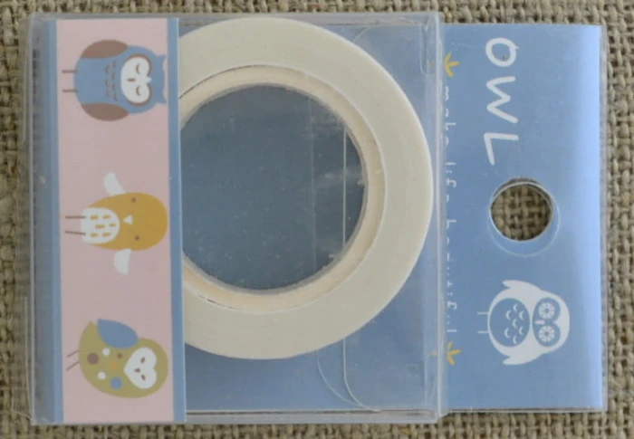 [606041] Taśma papierowa samoprzylepna washi tape sowy jasnoróżowa 10m