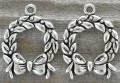 ś07174 Zawieszka stroik 25*19mm w kolorze srebrnym 2szt