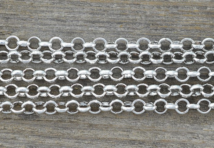  31118 Łańcuszek rollo 5mm w kolorze srebra 50cm