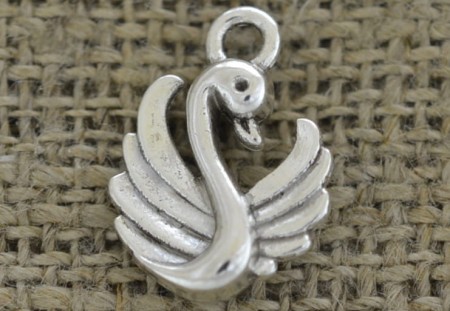 [307406] Zawieszka łabędź kolor srebrny 2szt