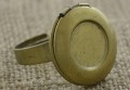 [10364] Baza pierścionka z sekretnikiem w kolorze brązu na kaboszon 12mm