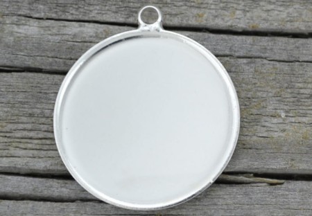 [30144] Baza medalionu srebrna na kaboszon 25mm