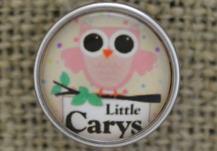 31847 Nap z kaboszonem z obrazkiem sowa Little Carys 18mm