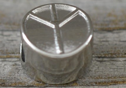 312110 Koralik modułowy pacyfka w kolorze srebrnym 2szt