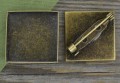 10228 Klasyczna baza broszki w kolorze brązu na kaboszon kwadratowy 22mm