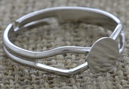 [50344] Baza pierścionka srebrna z tarczą 6mm 2szt