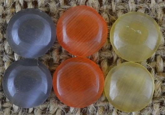 046231 Kaboszon szklany kocie oko 6mm mix kolorów 6szt