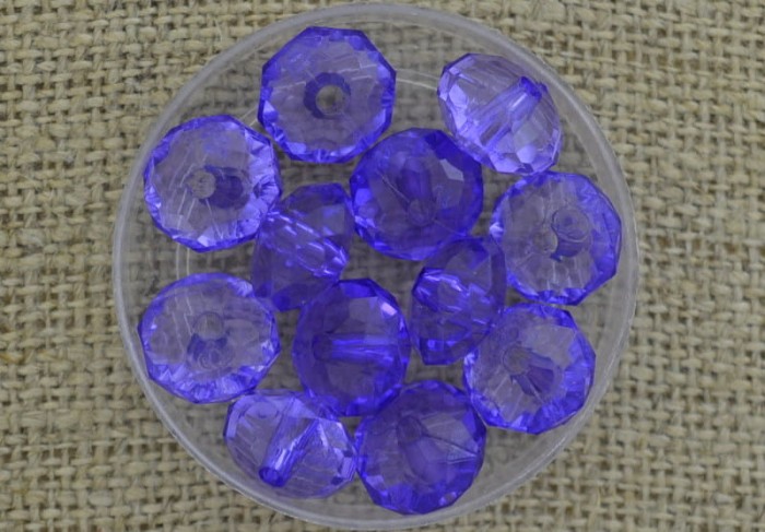 Koralik akrylowy 12x8mm fioletowy 10szt
