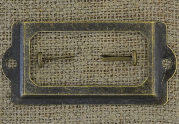 [k0607] Ramka na etykietę prostokątna 70*33mm brąz