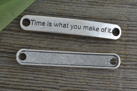 [31264] Element ozdobny łącznik napis kolor srebra