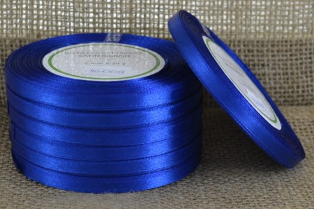 [86009] Wstążka satynowa 6mm 32mb granatowa 