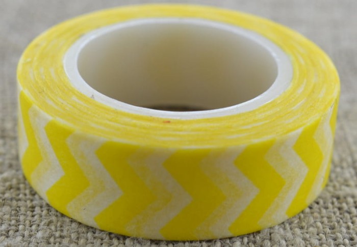 606012 Taśma papierowa samoprzylepna washi tape żółta 10m 