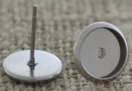 [40464] Klasyczna baza kolczyka wkrętka ze stali nierdzewnej na kaboszon 8mm