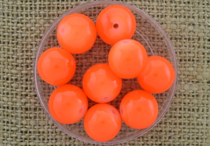 [702182] Koralik szklany perełka gładka 12mm pomarańczowa