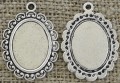 30176 Ozdobna baza medalionu w kolorze srebrnym na kaboszon 18*13mm