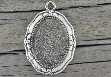 [30152] Baza medalionu srebrna na kaboszon 18*25mm