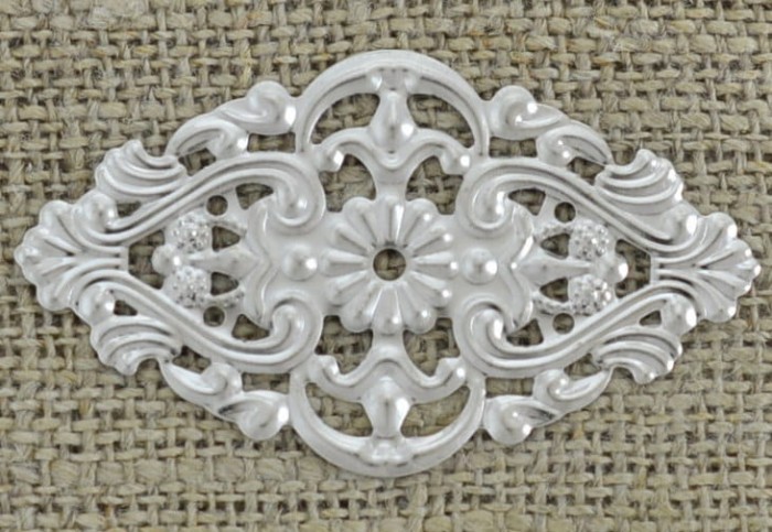 [31219] Element ozdobny ażurowy w kolorze srebrnym 54*32mm