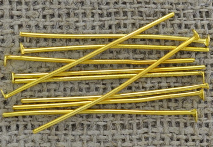 [20906] Szpilki biżuteryjne kolor złoty 35mm 60szt