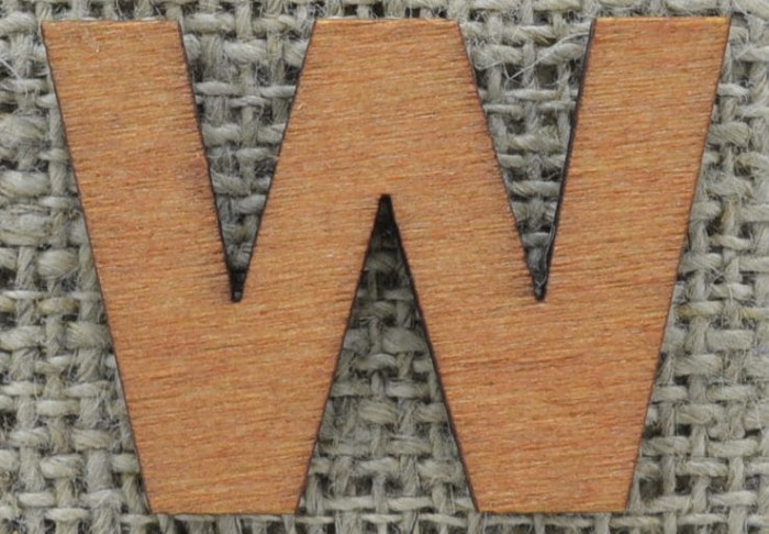 [873158] Element ozdobny literka drewniana "W" 5szt