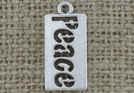 [307377] Zawieszka mała "Peace" kolor srebra 2szt