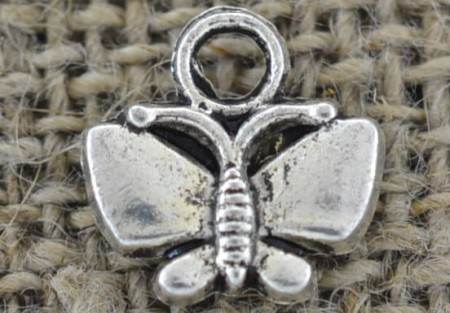 [30731] Zawieszka mała motylek kolor srebra 10szt