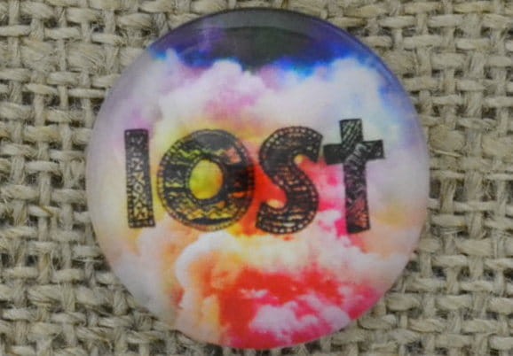 [046409] Kaboszon szklany z napisem 20mm "lost"