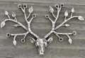 ś07103 Zawieszka głowy renifera 59*35mm w kolorze starego srebra