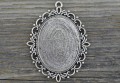 30109 Ozdobna baza medalionu w kolorze starego srebra na kaboszon 40*30mm