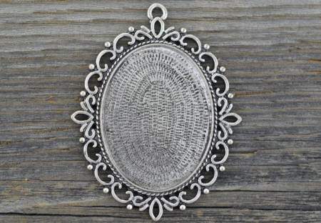 [30109] Baza medalionu kolor srebra tarcza 40*30mm