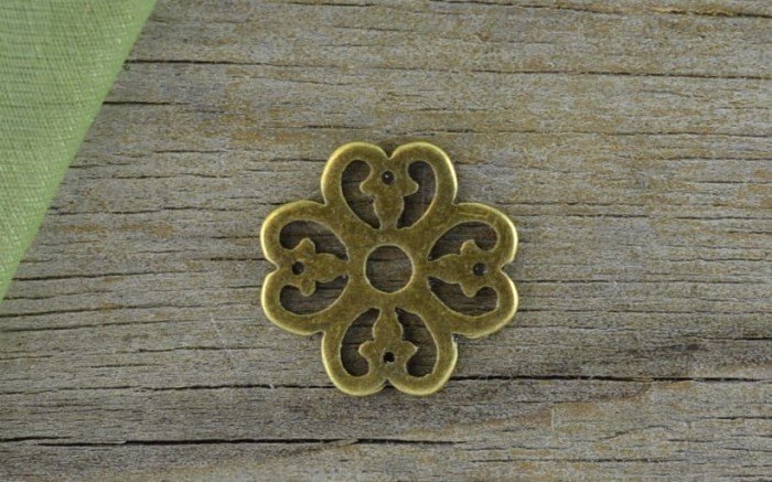 11278 Element ozdobny rozeta płaska w kolorze brązu 5sz