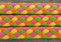 73751 Rzemień pleciony płaski 10*5mm kolorowa szachownica 25cm