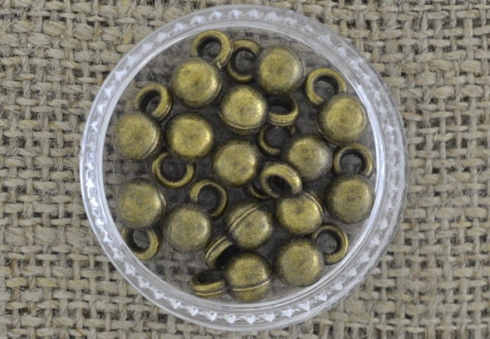 [10706] Zawieszka mała kula w kolorze brązu 5szt