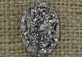  [04664] Kaboszon brokatowy druzy srebrny 18*13mm