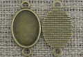  10190 Klasyczna baza medalionu łącznik w kolorze brązu na kaboszon 18*13mm