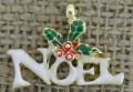 [ś07319] Zawieszka emaliowana "Noel" 18*13mm w kolorze srebrnym