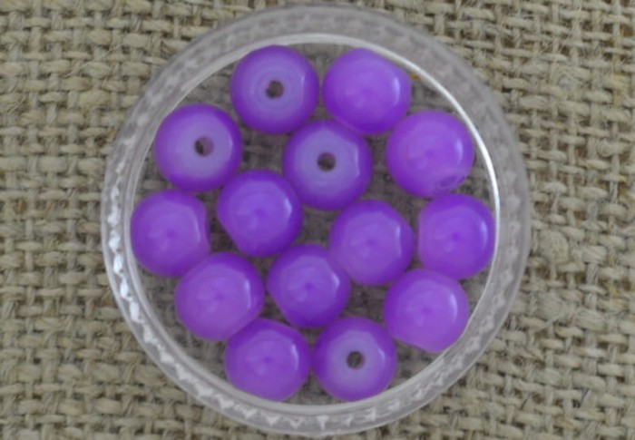 Koralik szklany perełka 6mm fioletowa 10szt