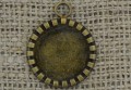 [10191] Ozdobna baza medalionu w kolorze brązu na kaboszon 16mm