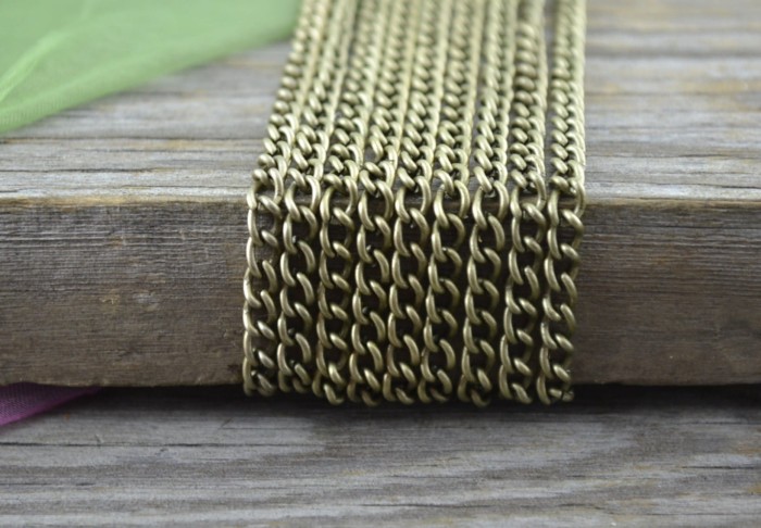 11146 Łańcuszek pancerka 4*6mm w kolorze brązu 50cm